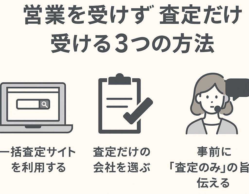 営業を受けずに査定だけ受ける3つの方法