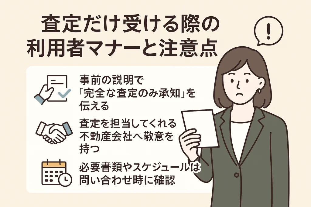 査定だけ受ける際の利用者マナーと注意点