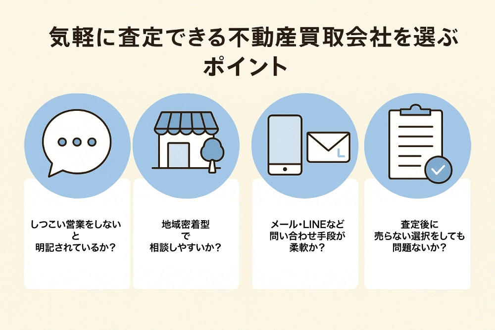 気軽に査定できる不動産買取会社を選ぶポイント