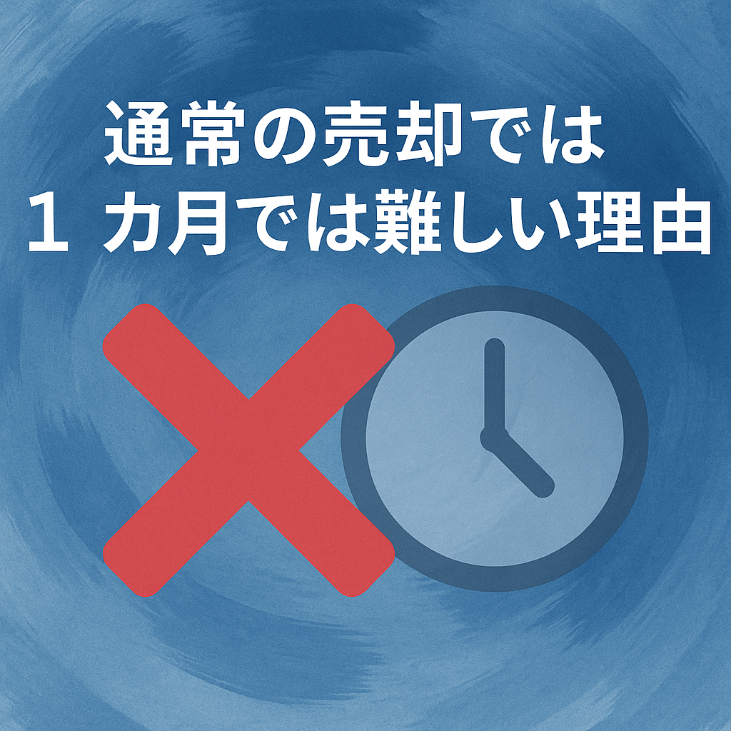 通常の売却（仲介）では1カ月で売却することは難しい理由